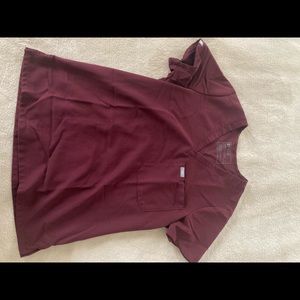 Figs Catarina Scrub Top- Burgundy